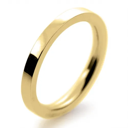 Flat Court Very Heavy -  2 mm Yellow Gold Wedding Ring (FCH2Y) 
